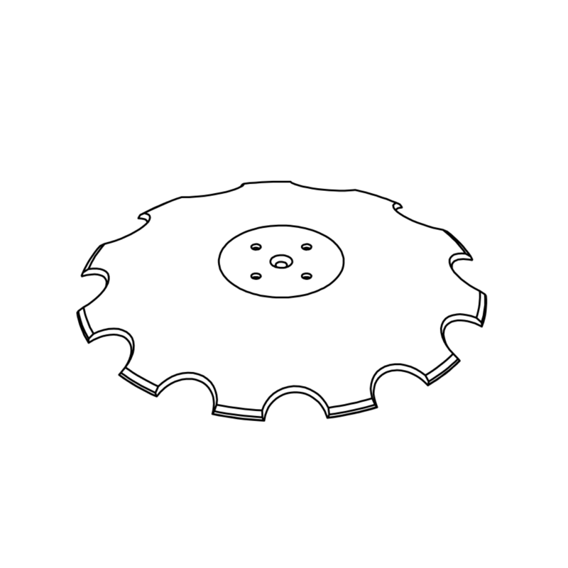 DISCO 610X6 CONCAVO DENTATO BASE PIANA, 4 FORI ø 13 SU ø 98 SKF