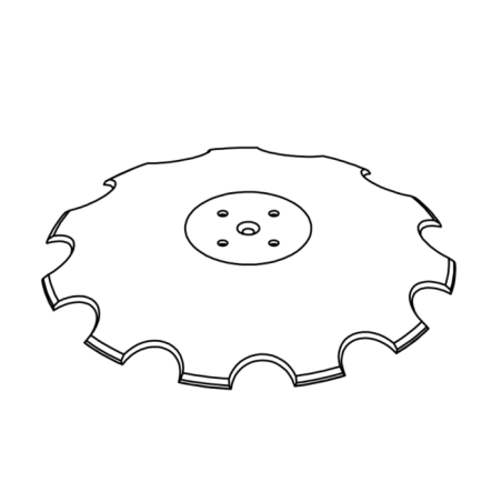 DISCO 610X6 CONCAVO DENTATO BASE PIANA, 4 FORI ø 13 SU ø 98 SKF