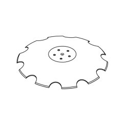 DISCO 610X5 CONCAVO DENTATO BASE PIANA, 5 FORI ø 13 SU ø 98 SKF