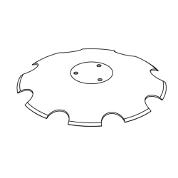 DISCO 460X4 CONCAVO DENTATO BASE PIANA, 3 FORI ø 13 Su ø 97 ADATT. HORSCH