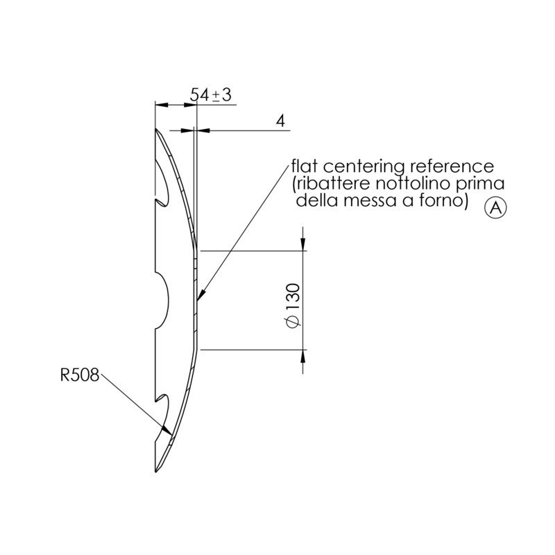 DISCO 460X4 CONCAVO DENTATO BASE PIANA, 3 FORI ø 13 Su ø 97 ADATT. HORSCH