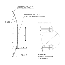DISCO 520X6 CONCAVO DENTATO BASE PIANA, 5 FORI ø 12,5 SU ø 105 ADATT. HORSCH
