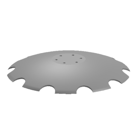 DISCO 620X6 CONCAVO DENTATO BASE PIANA, 6 FORI ø 13 SU ø 125 ADATT.HORSCH
