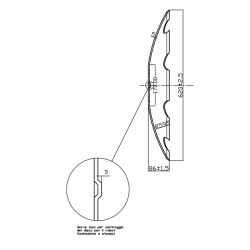 DISCO 620X5 CONCAVO DENTATO BASE PIANA, 6 FORI Q.13 SU ø 130