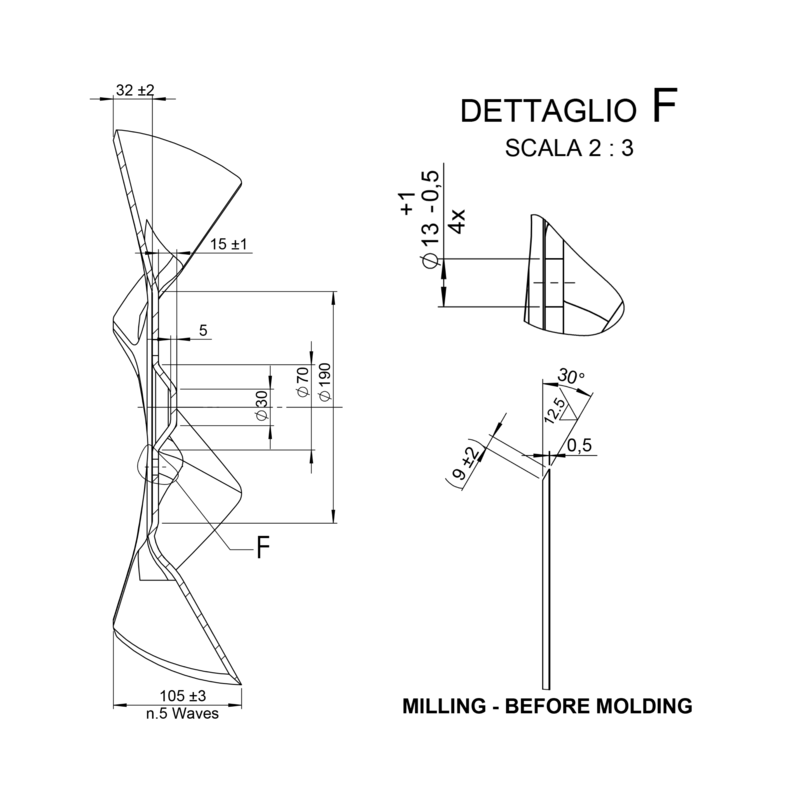 DISCO 455X5 5 ONDE , 4 FORI ø 13 SU ø 98 ADATTABILE VADERSTADT