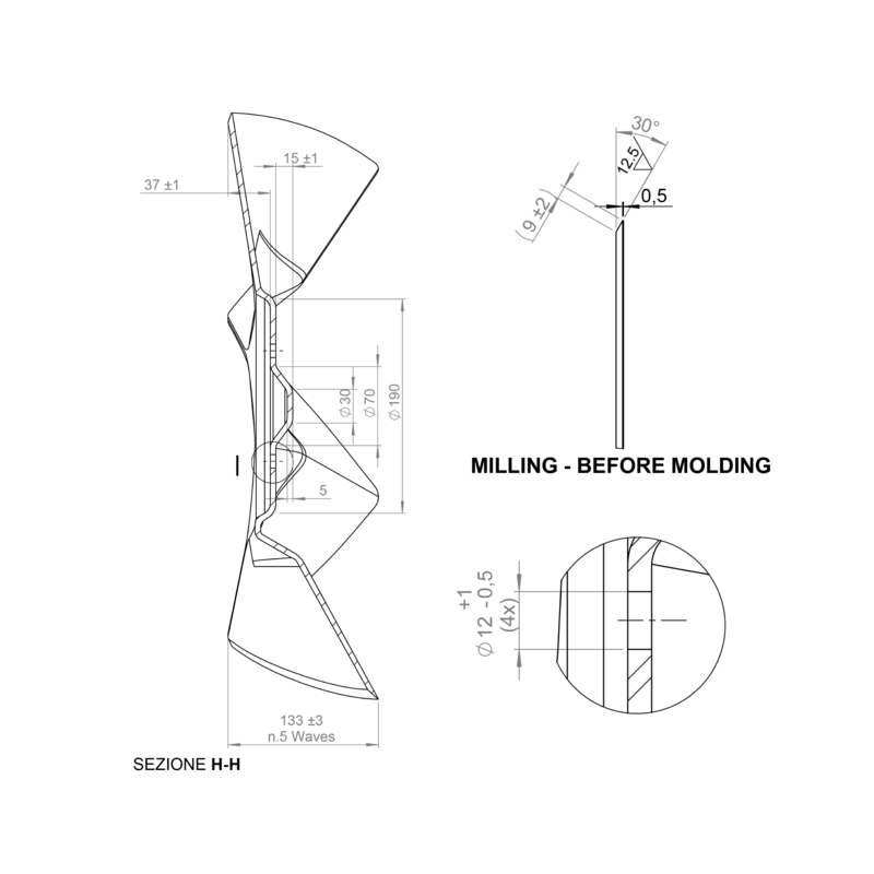 DISCO 520X5 5 ONDE , 4 FORI ø 12 SU ø 98 ADATTABILE VADERSTADT