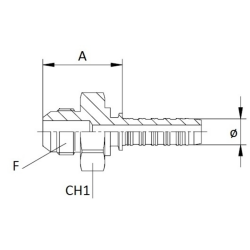 RACCORDO MASCHIO A PRESSARE JIC 74° FILETTO 9/16”- 18 TUBO 3/8”
