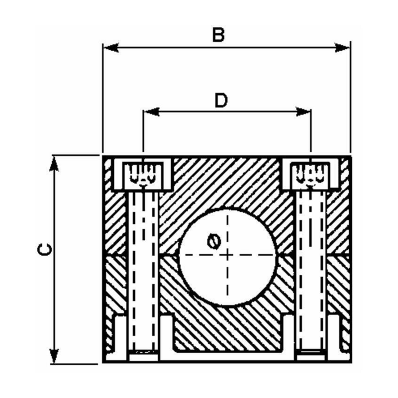 BLOCCHETTO FERMATUBO AD 1 POSTO ø 22