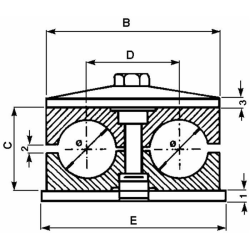 BLOCCHETTO FERMATUBO A 2 POSTI ø 22