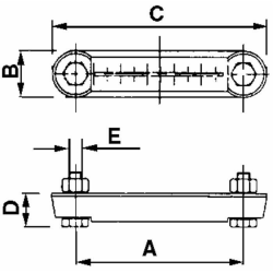 INDICATORE DI LIVELLO CON TERMOMETRO INTERASSE 127mm