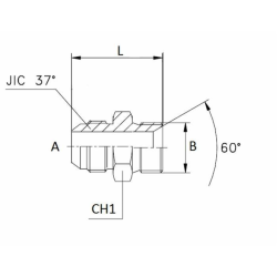 NIPPLES DI RIDUZIONE GAS/JIC 74° 1/2"- 3/4”-16