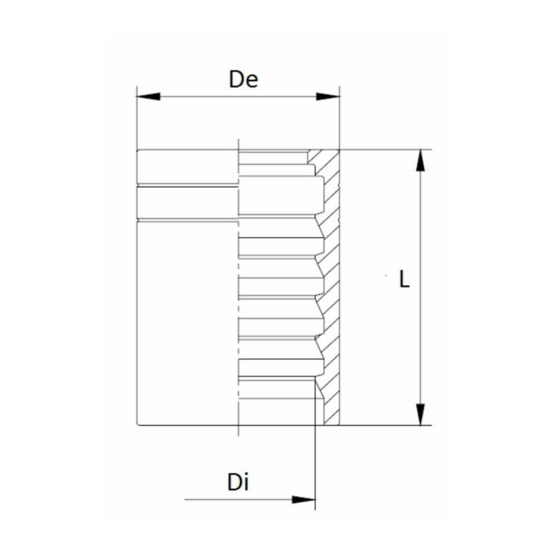 BOCCOLA A PRESSARE DA 1/4" TUBO SAE100 R2AT – EN853 2SN
