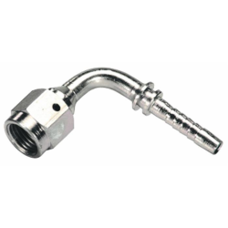 RACCORDO FEMMINA 90° A PRESSARE JIC 74° FILETTO 9/16”- 18  TUBO 3/8”