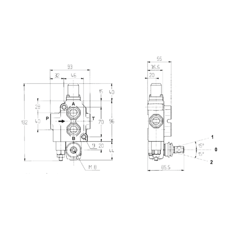 DISTRIBUTORE WALVOIL MODELLO SD4 A 1 LEVA DOPPIO EFFETTO 40 LITRI