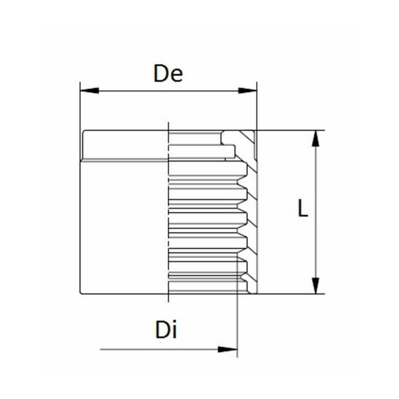 BOCCOLA A PRESSARE UNIFICATE DA 5/8" TUBO SAE100 R1AT/R2AT – EN853 1SN/2SN – EN857 2SC (COMPACT)