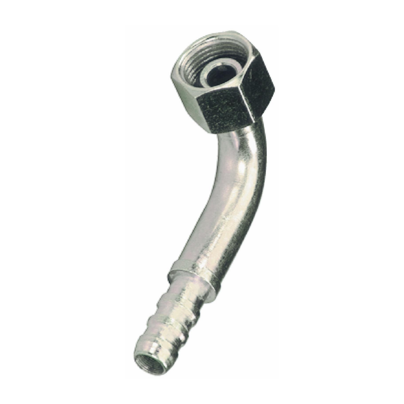 RACCORDO FEMMINA 90° BASSA PRESSIONE FILETTO 1/2” TUBO 1/2”