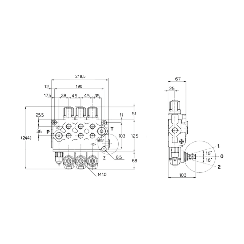 DISTRIBUTORE WALVOIL MODELLO SD11 A 3 LEVE DOPPIO EFFETTO 70 LITRI