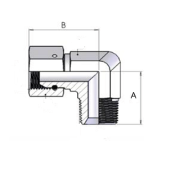 ADATTATORE A “L” MASCHIO BSPT / FEMMINA BSP GIREVOLE DA 3/8"