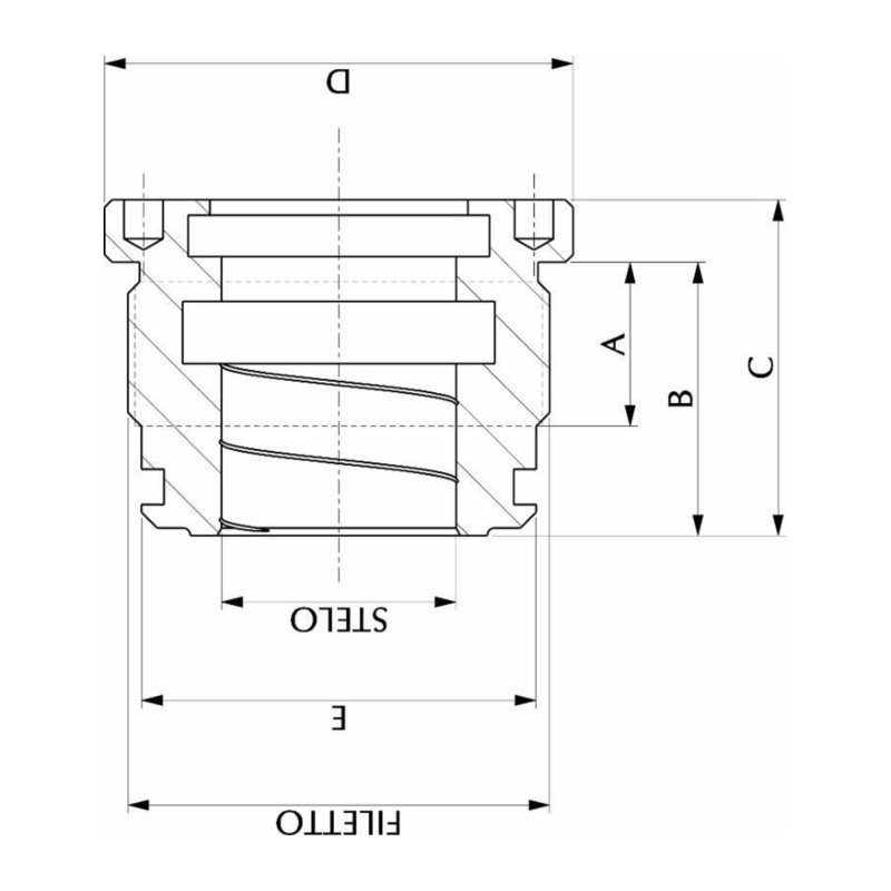 TESTATA AL.90 ØS 45 FIL.95X2