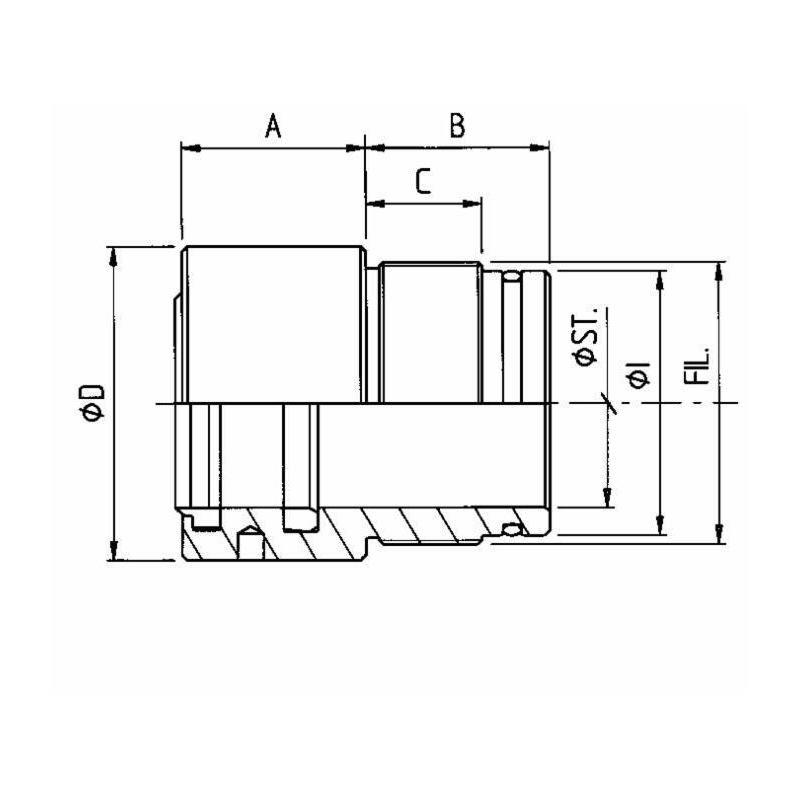 TESTATA ØS 30 AL.40 FIL.44X1,5