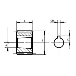 SEMIGIUNTO SCANALATO 14 DENTI PER POMPA GRUPPO 1