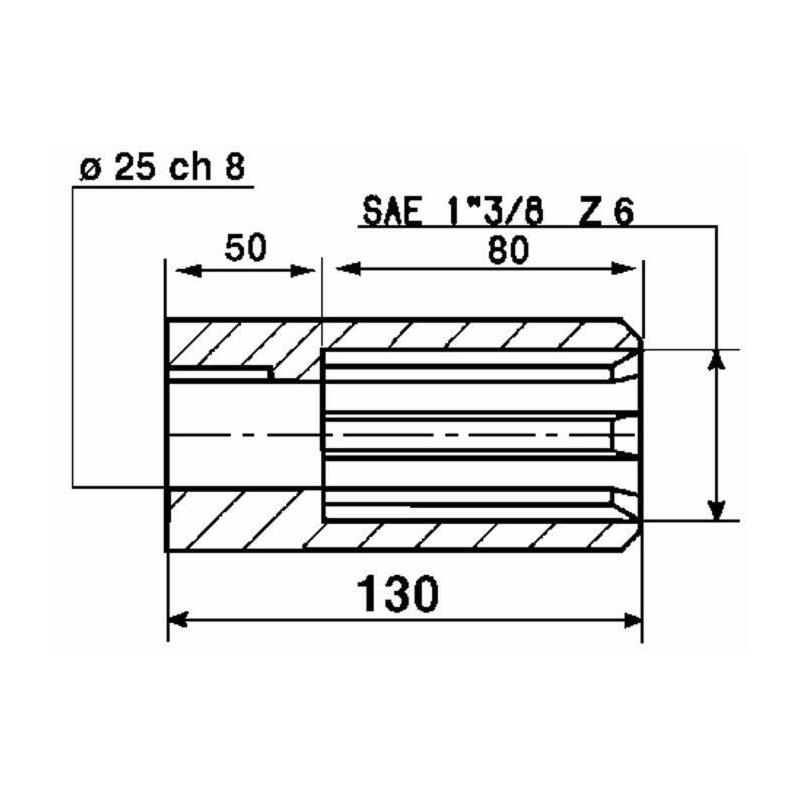 BUSSOLA PROFILO 1"3/8"Z6 PER MOTORI ORBITALI ALBERO ø25mm