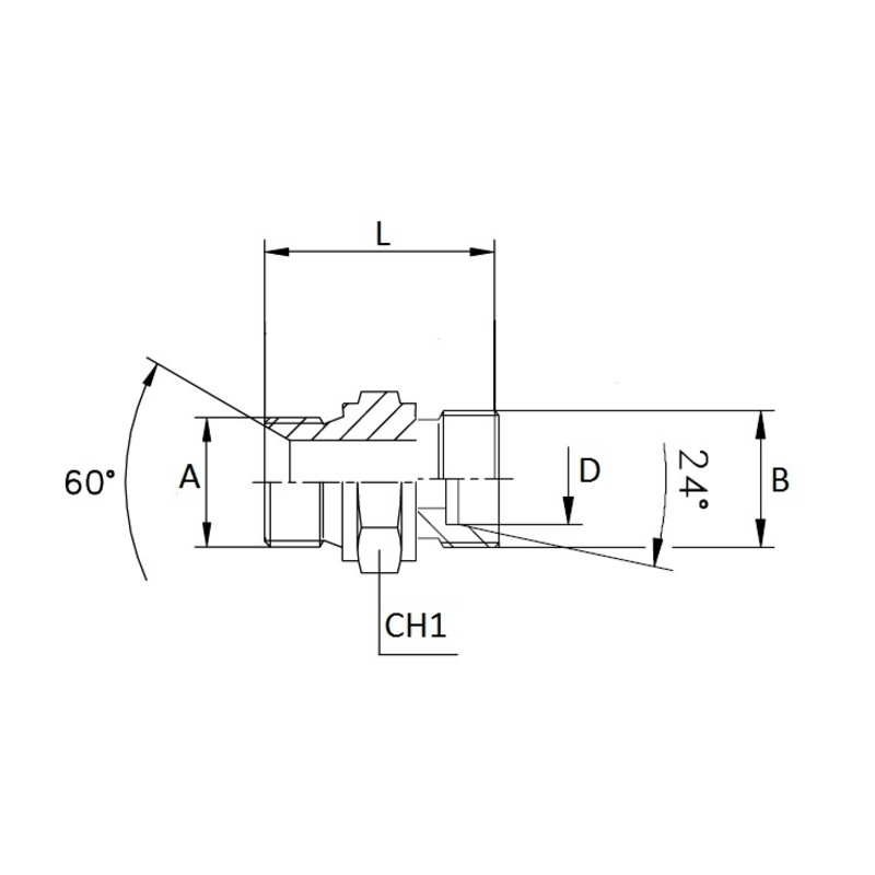 NIPPLES DI RIDUZIONE GAS/DIN 24° 3/8"- 18X1,5 (12L)