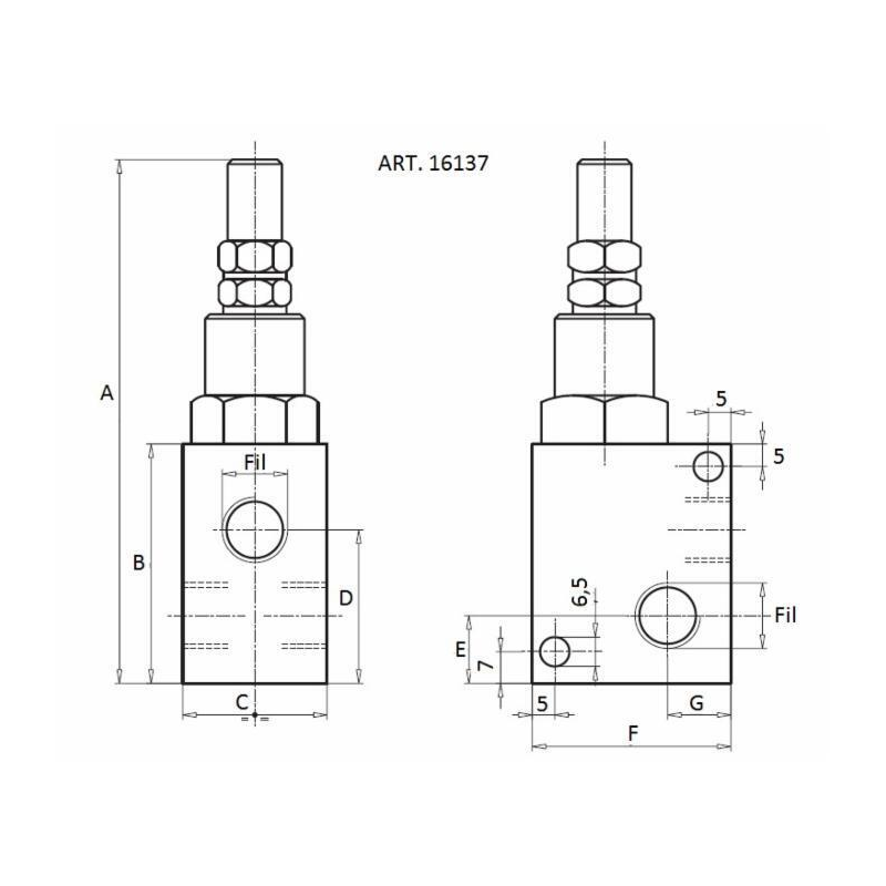 VALVOLA DI MASSIMA PRESSIONE DA 1/4"