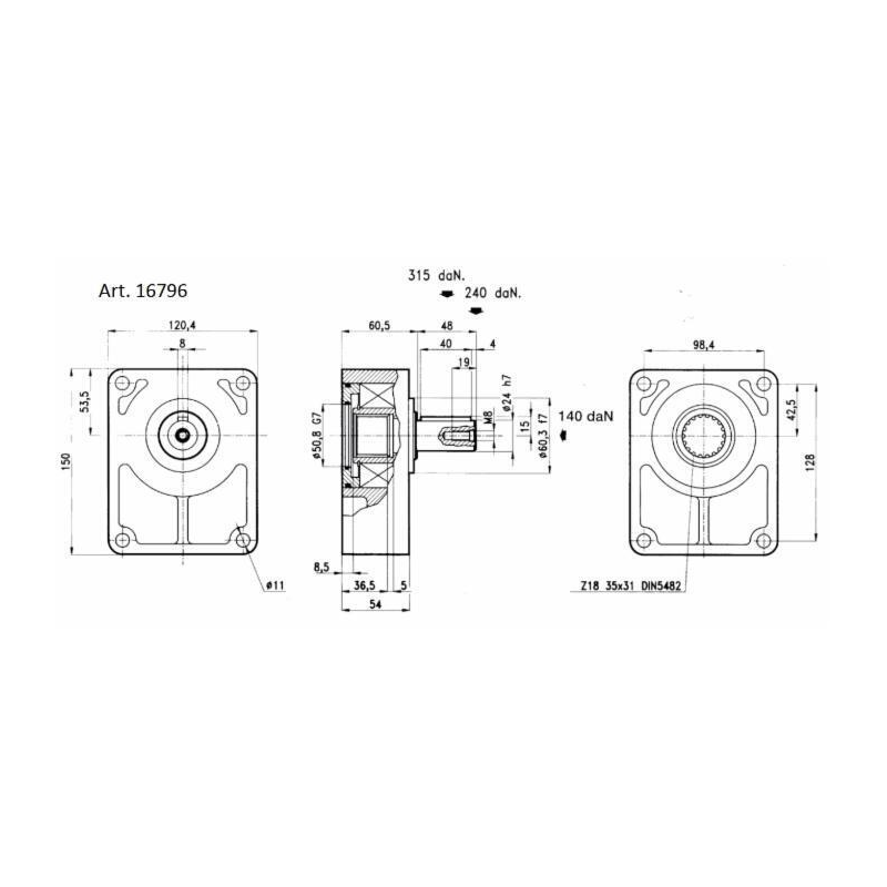 SUPPORTO TIROCINGHIA PER POMPA GRUPPO 3