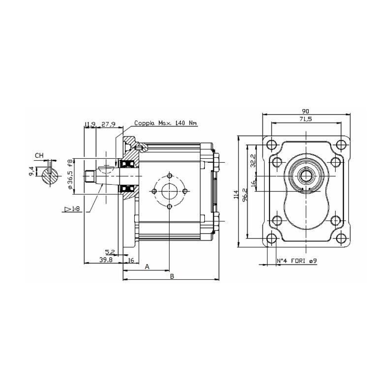 POMPA AD INGRANAGGI GRUPPO 2 DA 8,2cc DESTRA “MADE IN ITALY”