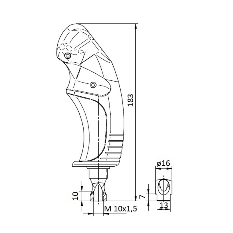 IMPUGNATURA ERGONOMICA A 4 PULSANTI CON PULSANTE DI SICUREZZA