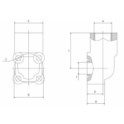 FLANGIA 3/8” A 4 FORI PER POMPE GRUPPO 1