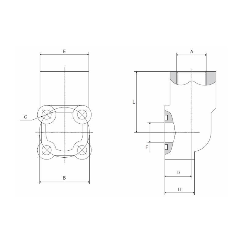 FLANGIA 1/2” A 4 FORI PER POMPE GRUPPO 1