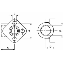 FLANGIA 3/4” A 3 FORI INTERASSE 56mm PER POMPE GRUPPO 2 e 3
