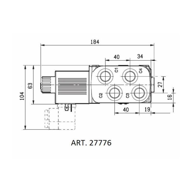 DEVIATORE ELETTRICO A 6 VIE DA 3/4" 12VDC
