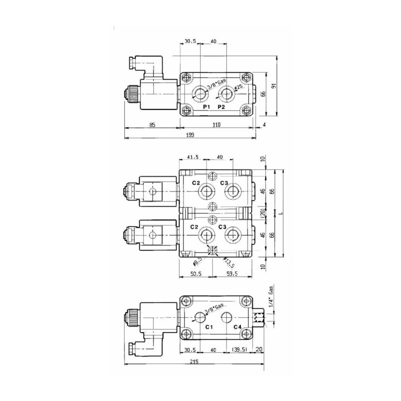 DEVIATORE ELETTRICO MODULARE A 8 VIE DA 1/4" 12VDC
