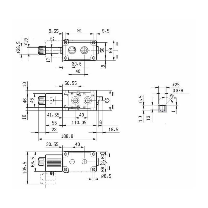 DEVIATORE ELETTRICO MODULARE A 14 VIE DA 3/8" 12VDC