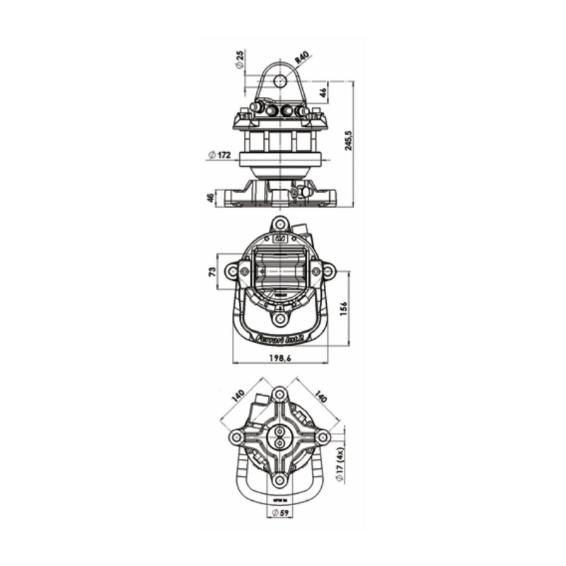 ROTATORE DA 5 TONNELLATE A 360° CON FLANGIA