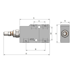 VALVOLA DI BLOCCO E CONTROLLO DISCESA (OVERCENTER) SEMPLICE EFFETTO 1/2"
