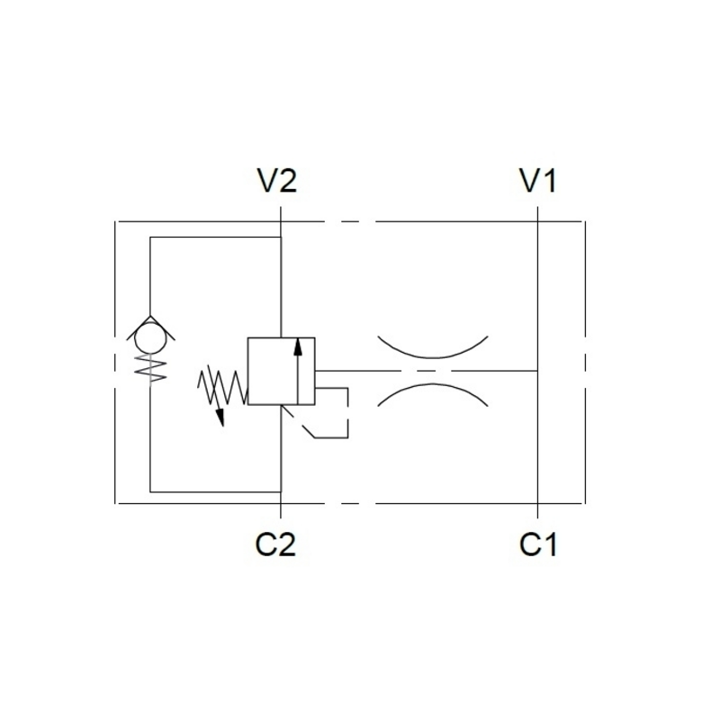 VALVOLA DI BLOCCO E CONTROLLO DISCESA (OVERCENTER) SEMPLICE EFFETTO 1/2"