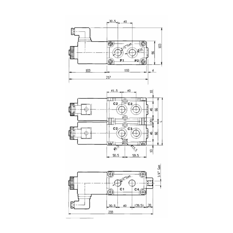 DEVIATORE ELETTRICO MODULARE A 6 VIE DA 1/2" 24VDC
