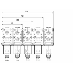 DEVIATORE ELETTRICO MODULARE A 6 VIE DA 1/2" 24VDC