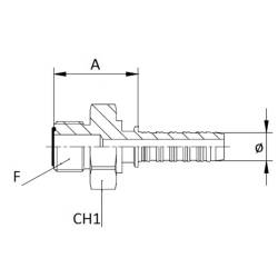 RACCORDO MASCHIO A PRESSARE ORFS FILETTO 1”3/16”-12 TUBO 1/2”