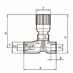 REGOLATORE DI FLUSSO BIDIREZIONALE DA 1/4"