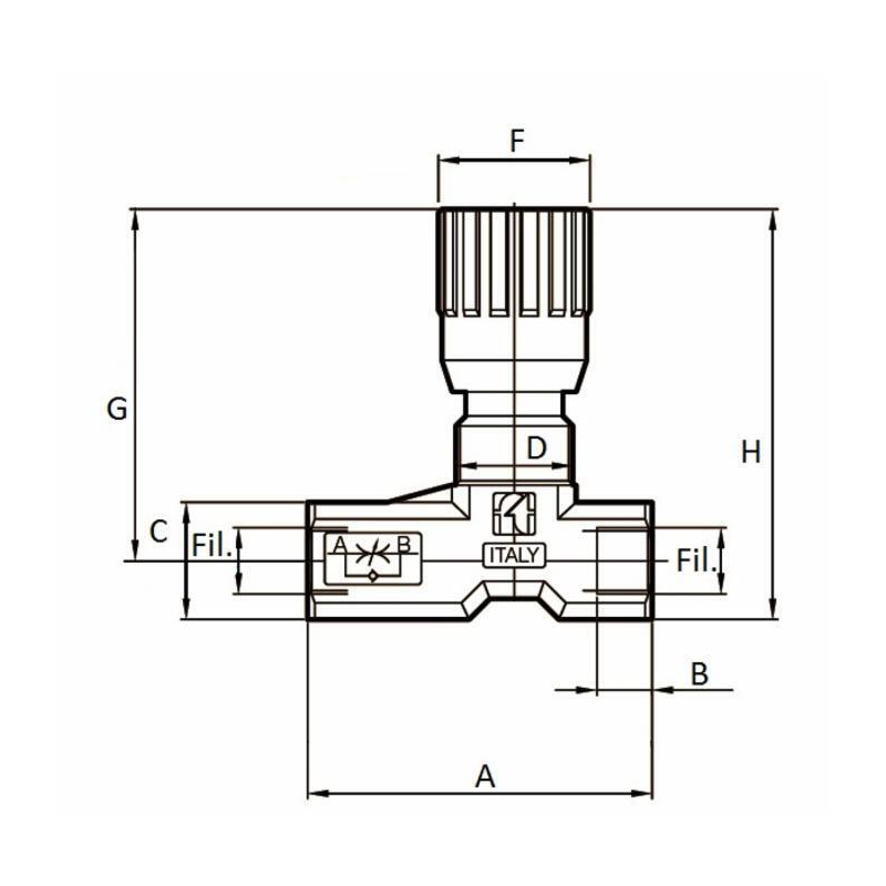 REGOLATORE DI FLUSSO BIDIREZIONALE DA 1/2"