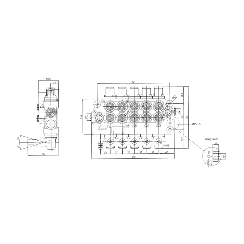 DISTRIBUTORE MODELLO BASIC A 5 LEVE DOPPIO EFFETTO 40 LITRI