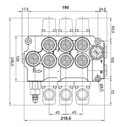 DISTRIBUTORE MODELLO BASIC A 3 LEVE DOPPIO EFFETTO 80 LITRI