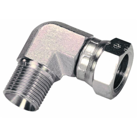 ADATTATORE A “L” MASCHIO BSPT / FEMMINA BSP GIREVOLE DA 3/4"