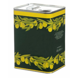 Latta per Olio 2lt rettangolare verde goccia gialla foro D32