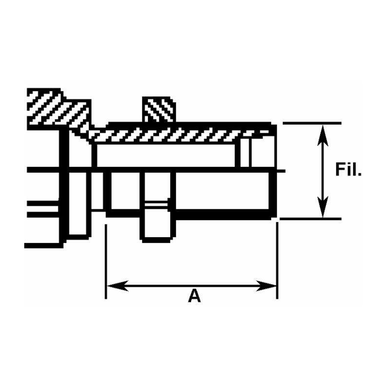 INNESTO RAPIDO A VALVOLA FEMMINA 1/2" FILETTO PASSAPARETE DIN2353 M22 (15L) FASTER